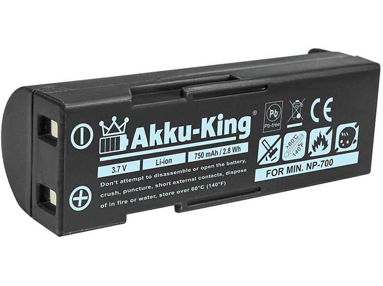 AKKU-KING Akku kompatibel Li-Ion mit 750mAh D-LI72 Volt, 3.7 Kamera-Akku, Pentax