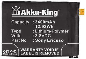 AKKU-KING Akku kompatibel mit Sony LIS1605ERPC Li-Polymer Handy-Akku, 3.8 Volt, 3400mAh