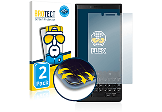 BROTECT 2x Flex Full-Cover 3D Curved Schutzfolie(für BlackBerry Key2 (Dual Sim))