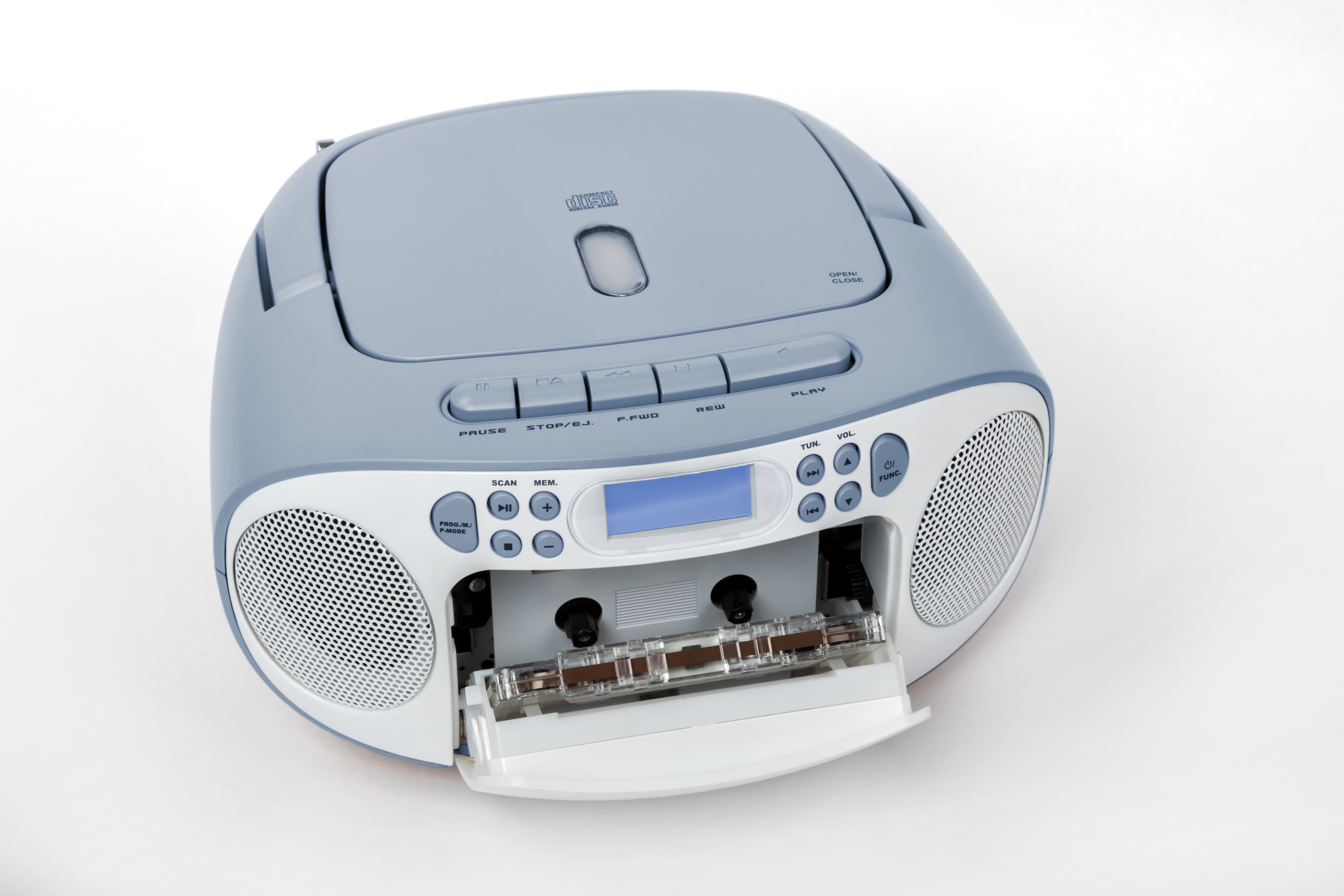 REFLEXION RCR-2260 BL und weiß/blau FM Tragbarer Radio, CD-Player Kassettendeck mit