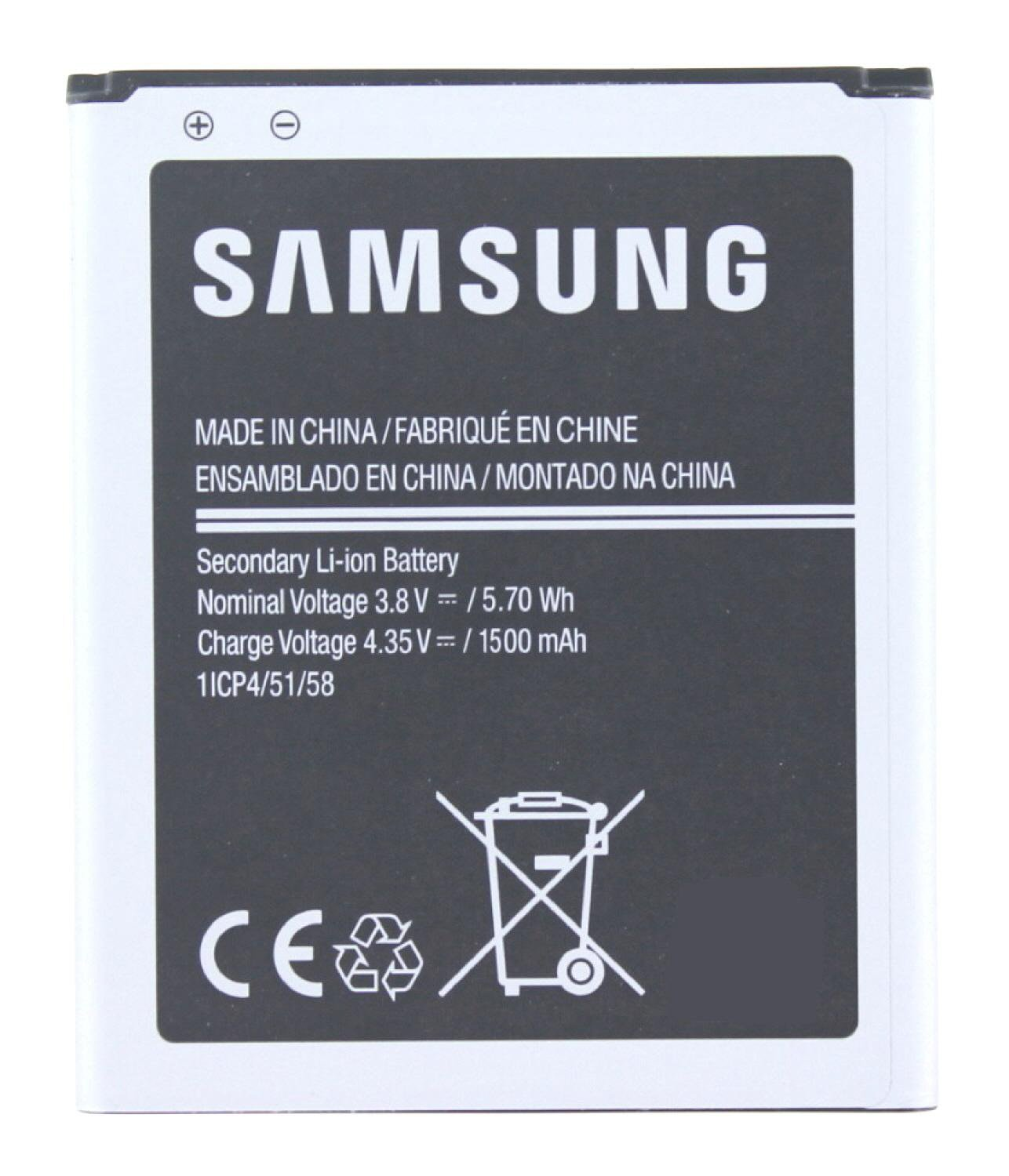 Akku Samsung Volt, 3.8 Handy-/Smartphoneakku, GT-S7562 1500 für Original mAh SAMSUNG Li-Ion