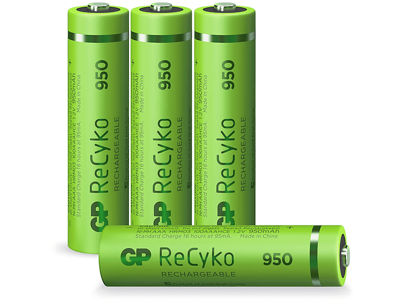 mAh ReCyko 950 Stück Akku Nickel-Metallhydrid 950 1,2V NiMH GP - Akku, AAA NiMH 4 BATTERIES mAh