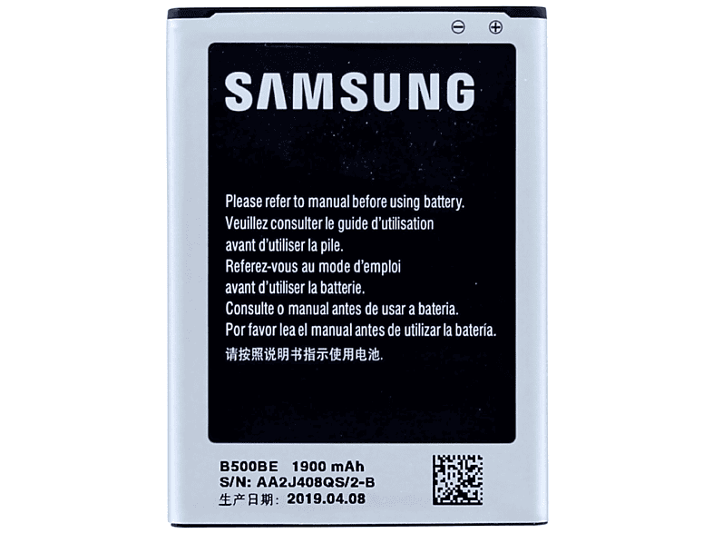 Li-Ion, Volt, SAMSUNG Akku Original 3.8 Li-Ion für Samsung mAh 1900 Handy-/Smartphoneakku, EB-B500BEB