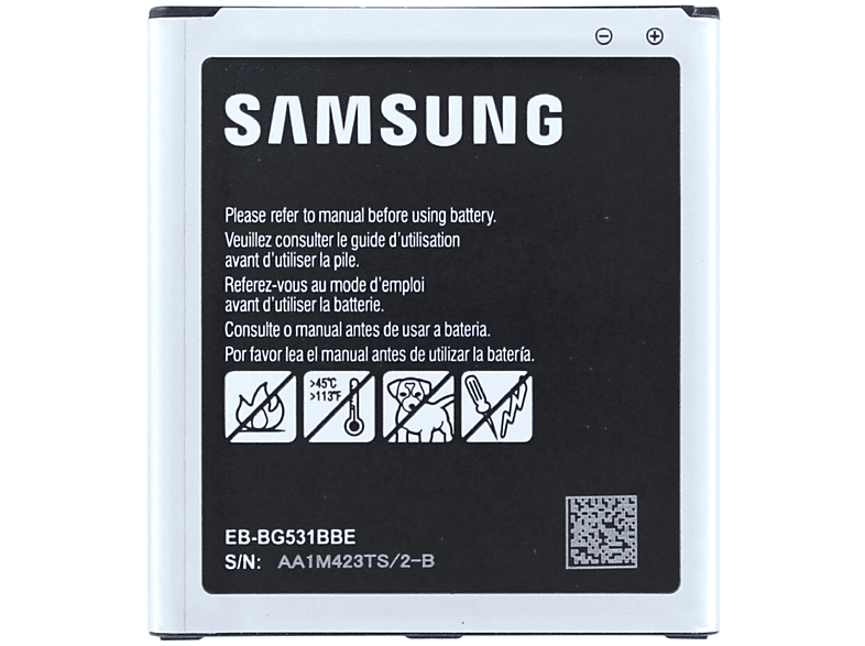 SAMSUNG Original Akku für Samsung EB-BG531BBE Li-Ion Handy-/Smartphoneakku, Li-Ion, 3.8 Volt, 2600 mAh