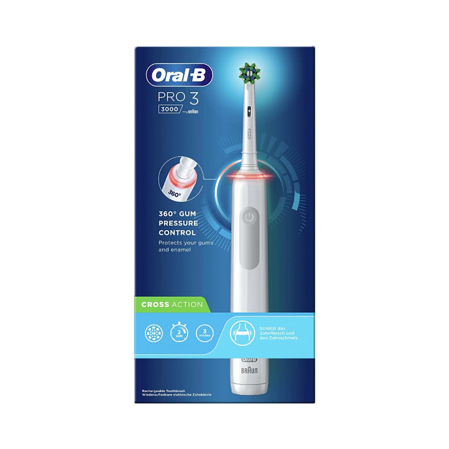 ORAL-B Pro 3 3000 Cross weiss Action Elektrische Zahnbürste