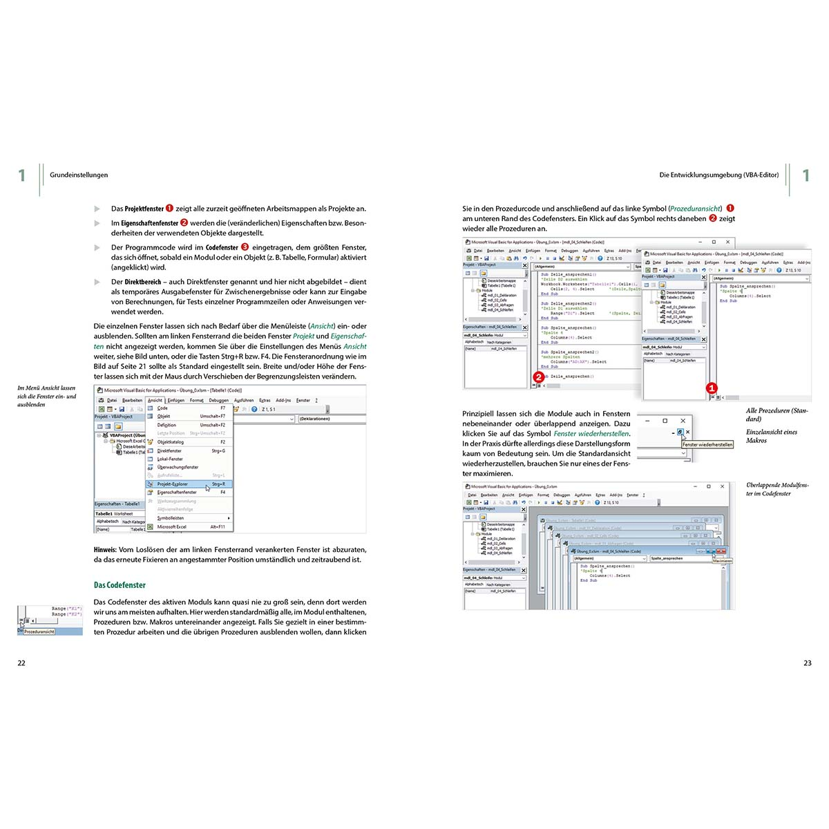 Ein Dokument mit einer Seite Text, Diagrammen und Screenshots. Das Dokument scheint eine Software-Anleitung zu sein.