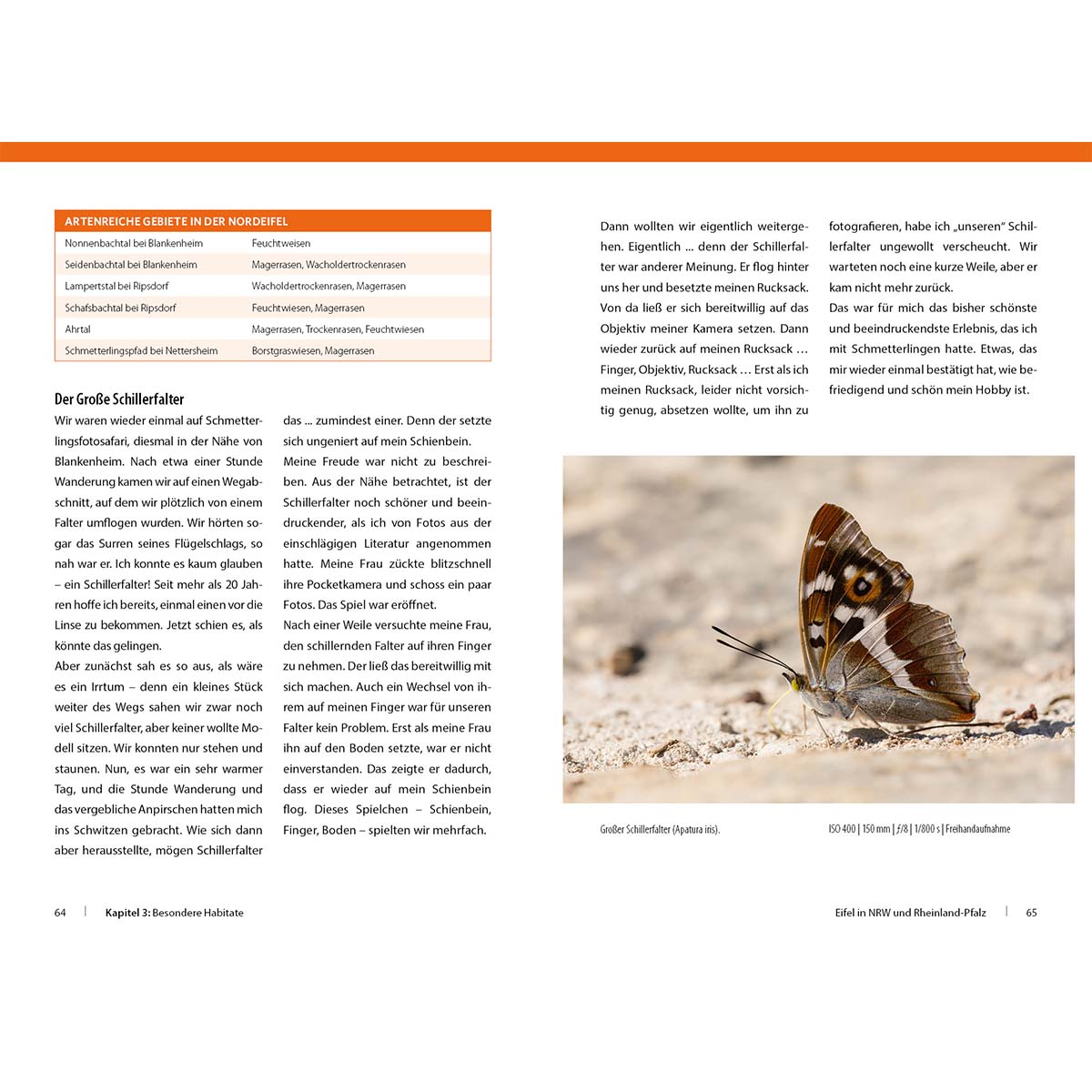Eine Seite mit deutschem Text, einschließlich eines Bildes eines Schmetterlings.