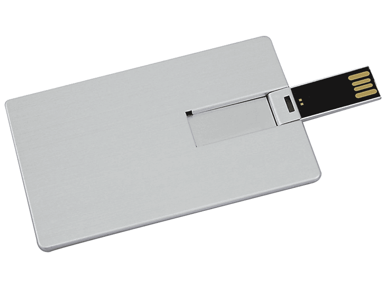 USB GERMANY ® Metall-Kreditkarte USB-Stick (Silber, 64 GB)