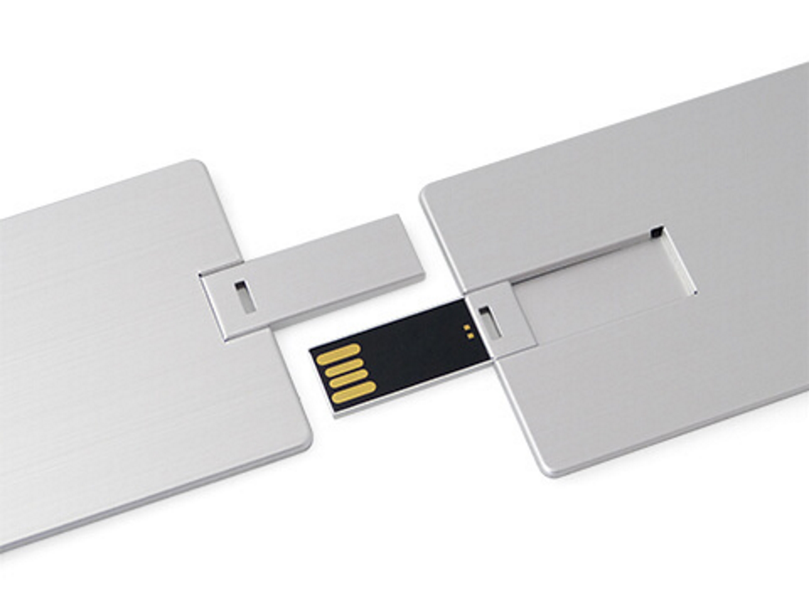 USB-Stick 64 Metall-Kreditkarte GERMANY ® GB) (Silber, USB