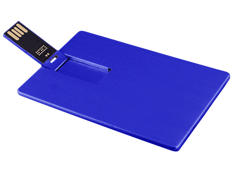 USB GERMANY ® Metall-Kreditkarte USB-Stick (Blau, 2 GB) | USB-Sticks