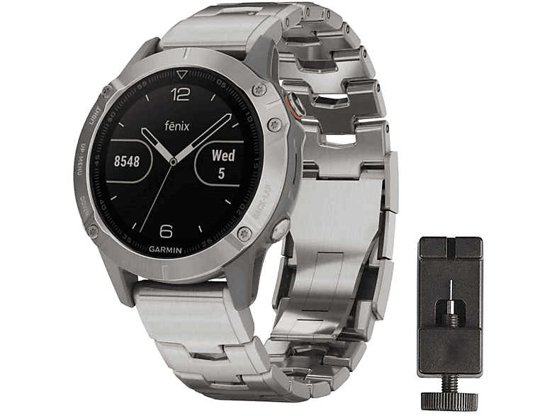 Titan, Armband, Garmin, Garmin Fenix 5, Silber SATURN