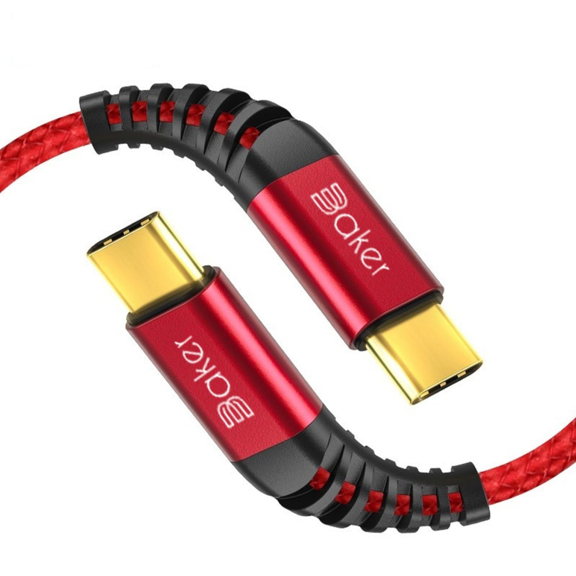 BAKER USB C auf USB C Ladekabel (Rot) 3A/60W