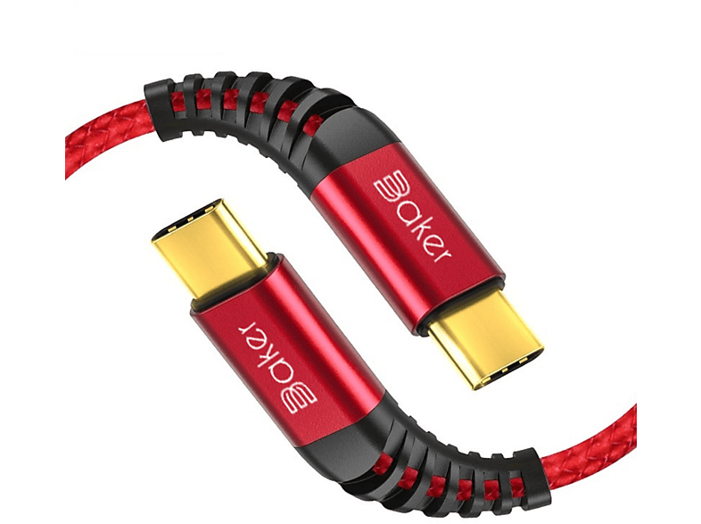 BAKER USB C auf USB C 3A/60W Ladekabel (Rot)