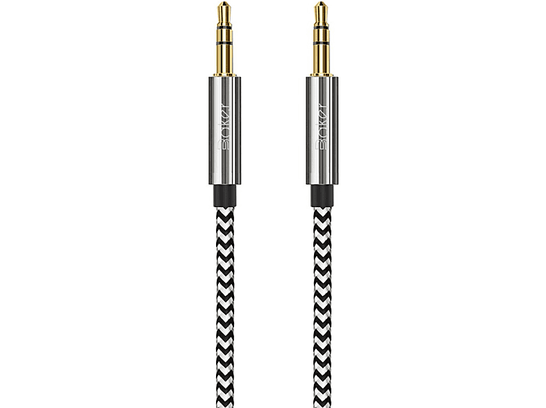 BAKER 3,5mm Audio Kabel AUX Kabel Weiß & Schwarz