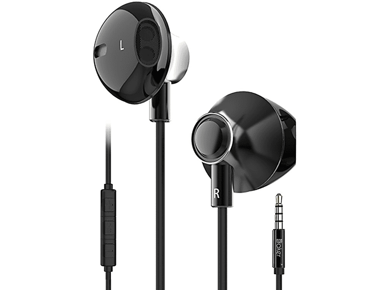 BAKER Kopfhörer mit Kabel, 3.5mm, In-ear Kopfhörer Schwarz