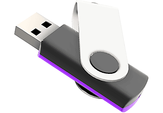 USB GERMANY ® Zweifarbiger Swivel mit Weißem Bügel USB-Stick (Schwarz-Lila-Weiss, 128 GB)