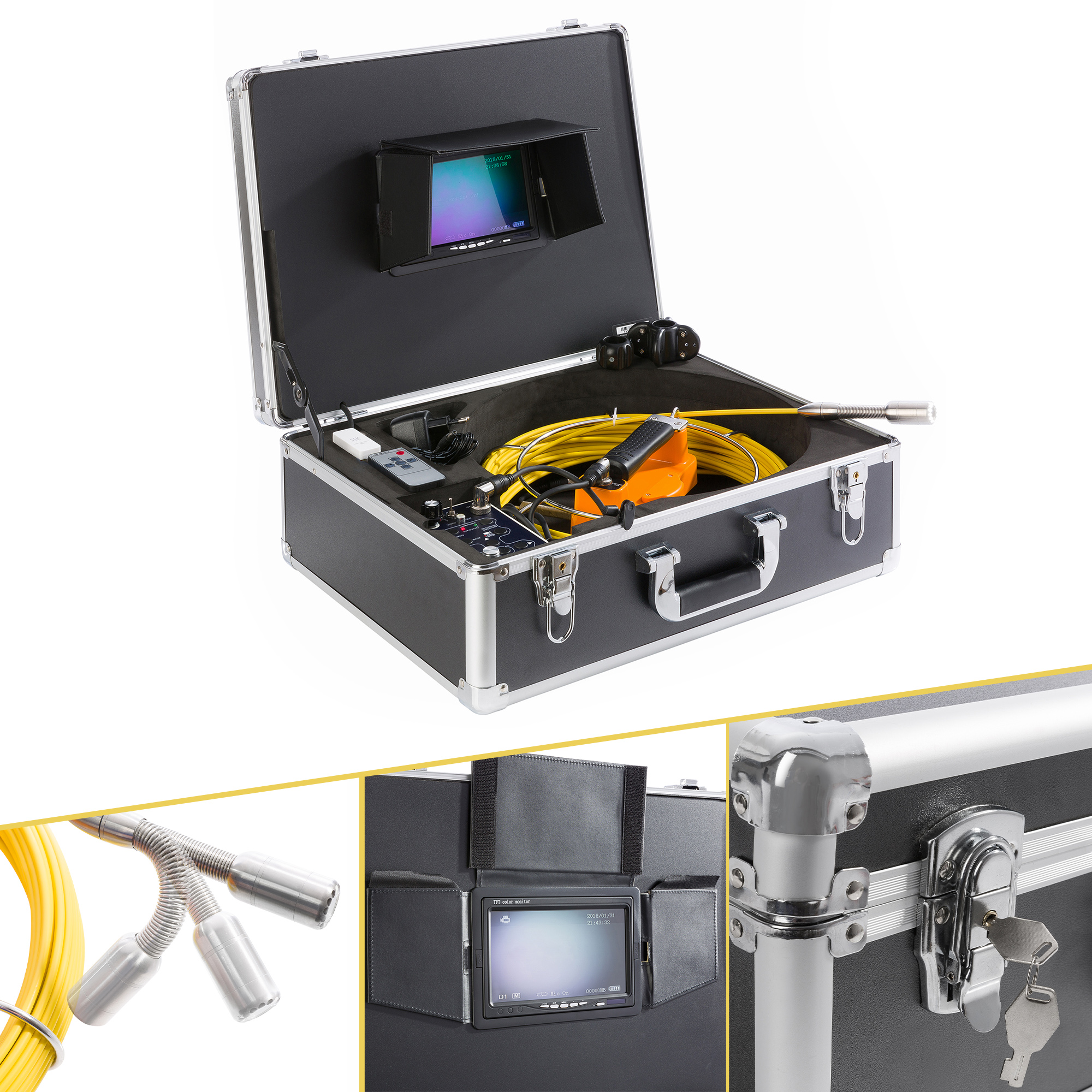 AREBOS | Endoskop Rohrkamera, m | Mehrfarbig Wasserdicht Anschluss USB | | mit IP68 | 30 Kanalkamera