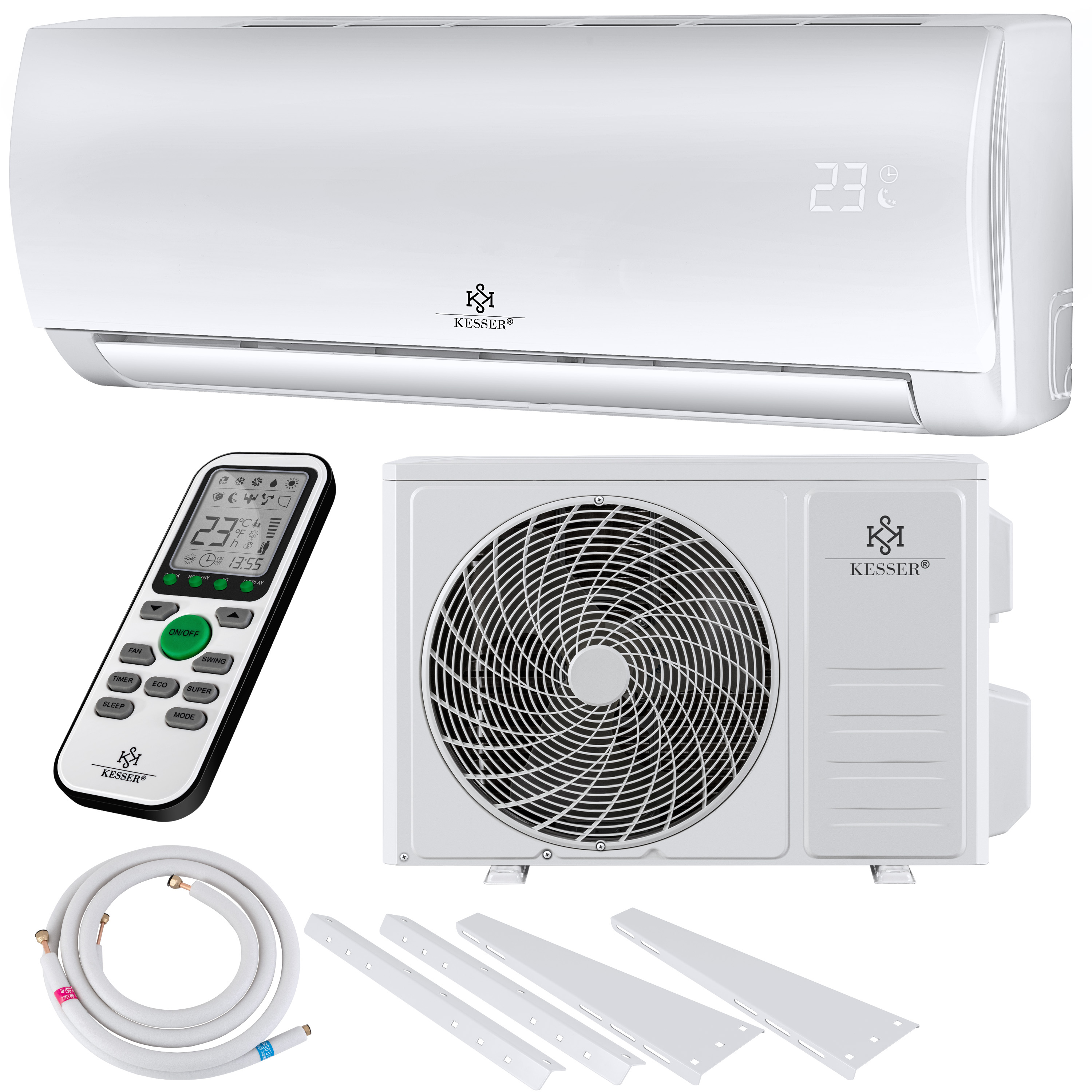 KESSER 22049 Klimaanlage Split weiß A++, Klimagerät Energieeffizienzklasse: Max. m² Raumgröße: 550