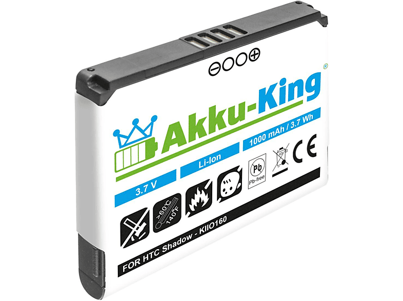 AKKU-KING Akku kompatibel mit HTC 35H00101-03M Li-Ion Handy-Akku, 3.7 Volt, 1000mAh