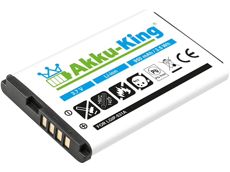 AKKUKING Akku kompatibel mit LG LGIP531A LiIon HandyAkku, 3.7 Volt