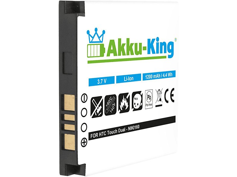 AKKU-KING Akku kompatibel mit HTC BA S260 Li-Ion Handy-Akku, 3.7 Volt, 1200mAh