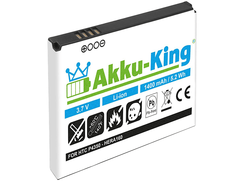 AKKU-KING Akku kompatibel mit HTC BA S190 Li-Ion Handy-Akku, 3.7 Volt, 1400mAh