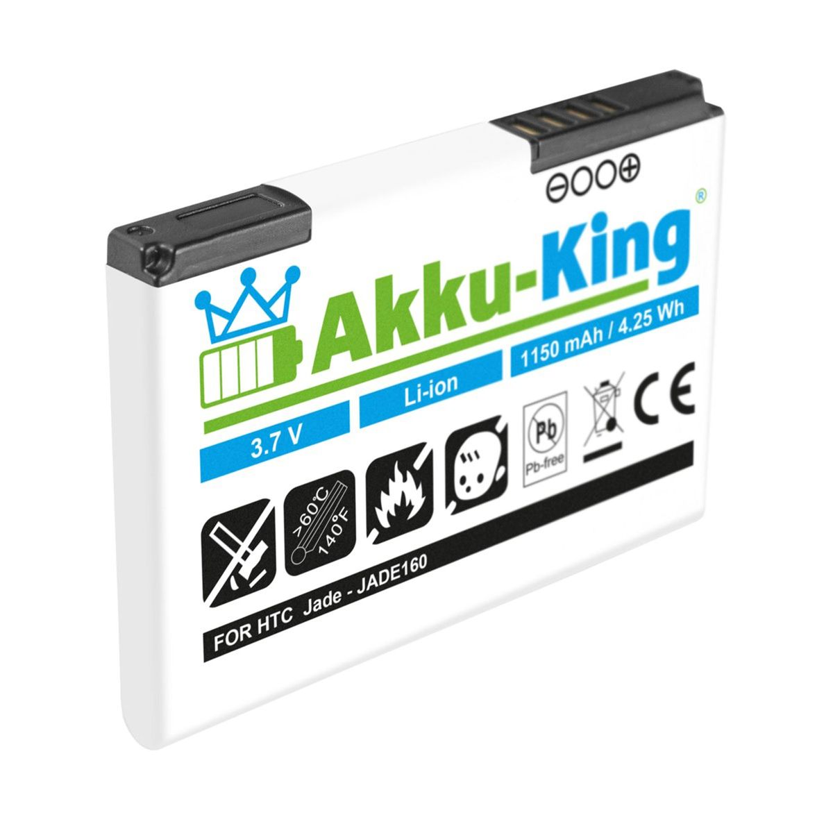kompatibel Volt, Akku S330 AKKU-KING Handy-Akku, HTC 3.7 mit Li-Ion 1150mAh BA
