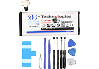 GLK-TECHNOLOGIES High Power Ersatz Akku für iPhone 4S Battery |1460 mAh | inkl. Werkzeug Set Lithium-Ionen-Akku Smartphone Ersatz Akku, Lithium-Ionen, 3.8 Volt, 1460mAh