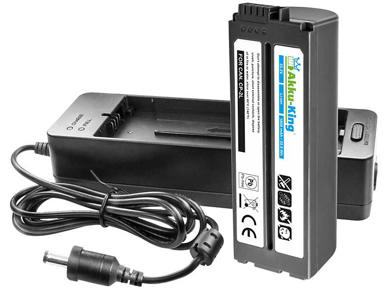 AKKU-KING Akku kompatibel mit Canon Selphy CP810 Li-Ion Geräte-Akku, 22.2 Volt, 1600mAh