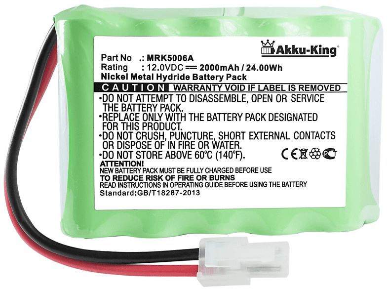 AKKU-KING Akku kompatibel mit Robomow MRK5006A Ni-MH Gartengeräte-Akku, 12.0 Volt, 2000mAh | Zubehör Gartenpflege