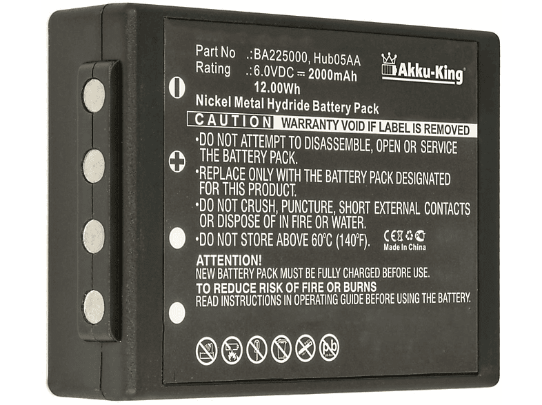 AKKU-KING Akku kompatibel mit HBC 005-01-00615 Ni-MH Werkzeug-Akku, 6.0 Volt, 2000mAh