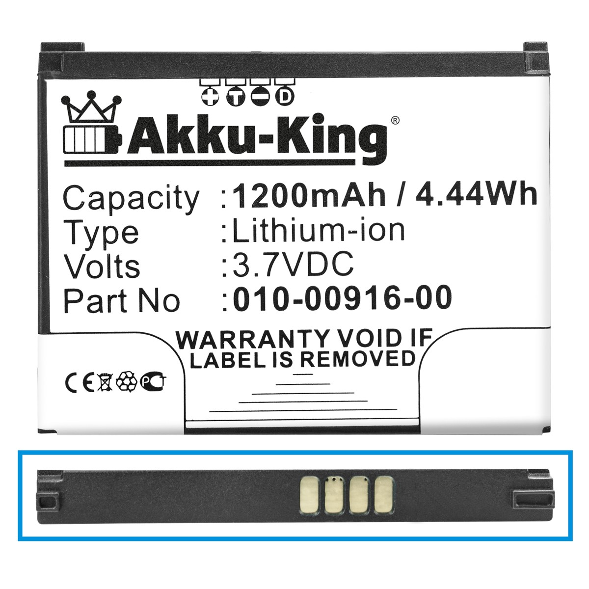 AKKU-KING Akku Volt, kompatibel mit Asus 3.7 1200mAh 010-11212-14 Geräte-Akku, Li-Ion
