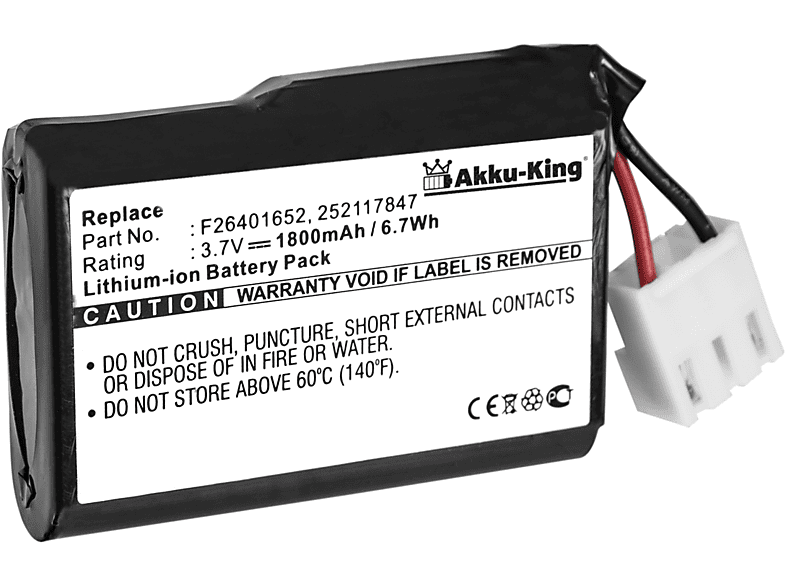 AKKU-KING Akku kompatibel mit Ingenico 252117847 Li-Ion Geräte-Akku, 3.7 Volt, 1800mAh