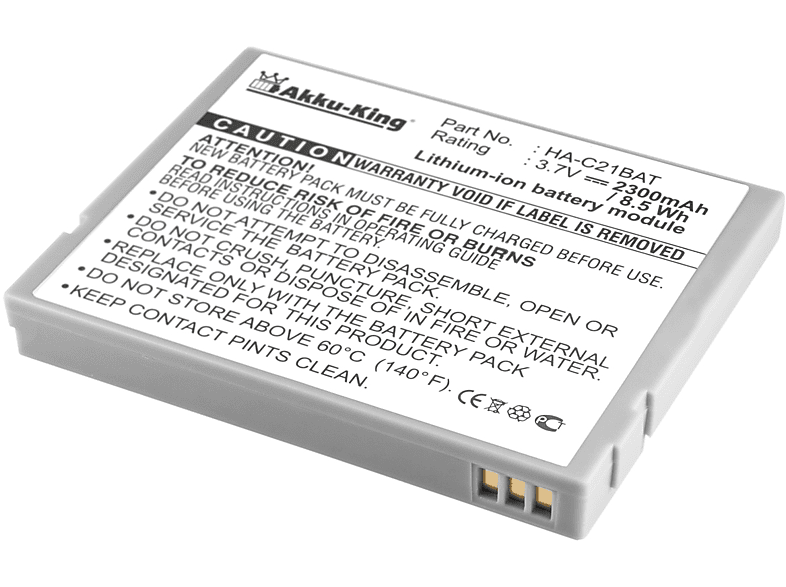 kompatibel Volt, Akku Geräte-Akku, AKKU-KING HA-C21BAT 3.7 mit Casio Li-Ion 2300mAh