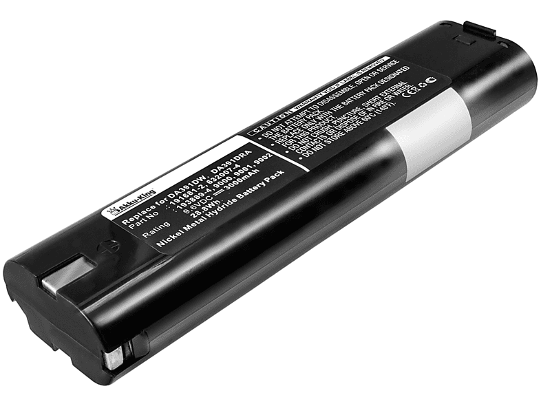 AKKU-KING Akku kompatibel Makita Werkzeug-Akku, 3000mAh 9.6 Ni-MH Volt, mit 193889-4