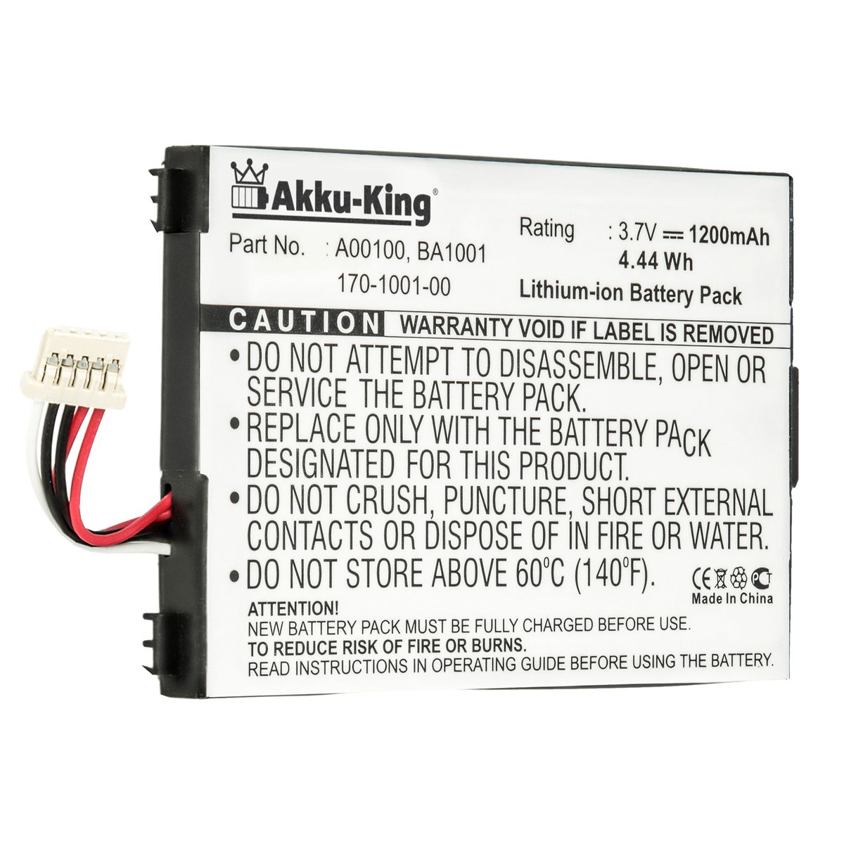 Geräte-Akku, 3.7 Volt, Amazon mit Akku AKKU-KING kompatibel Li-Ion BA1001 1200mAh