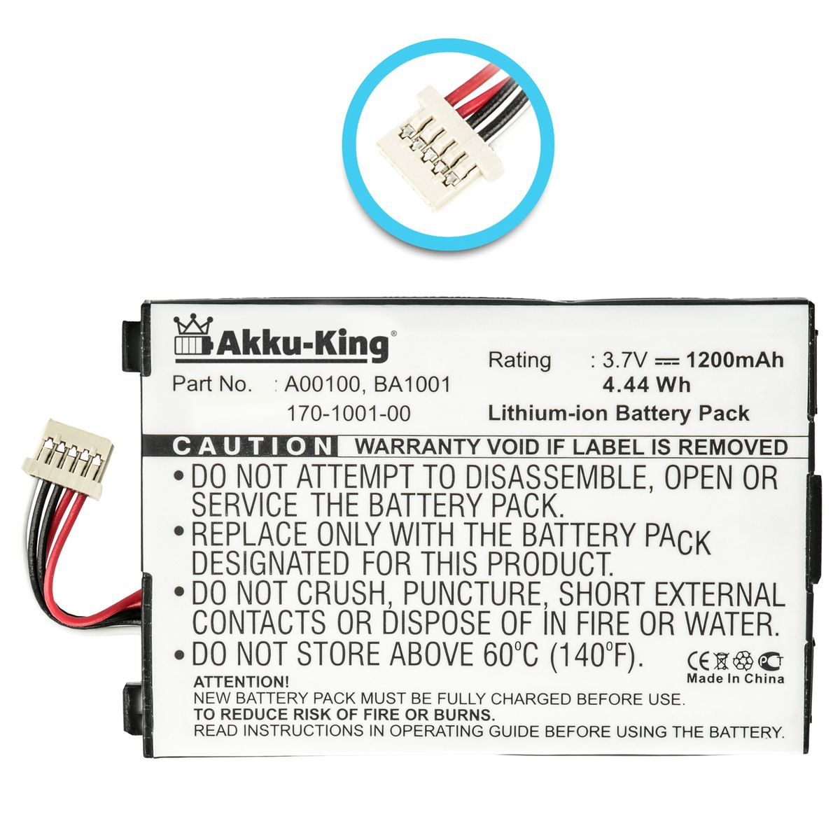 AKKU-KING BA1001 Volt, Akku kompatibel 1200mAh Geräte-Akku, mit 3.7 Li-Ion Amazon