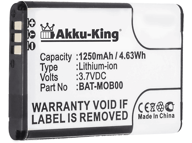 Honeywell Volt, kompatibel Akku 3.7 AKKU-KING mit 1250mAh 26111710 Geräte-Akku, Li-Ion