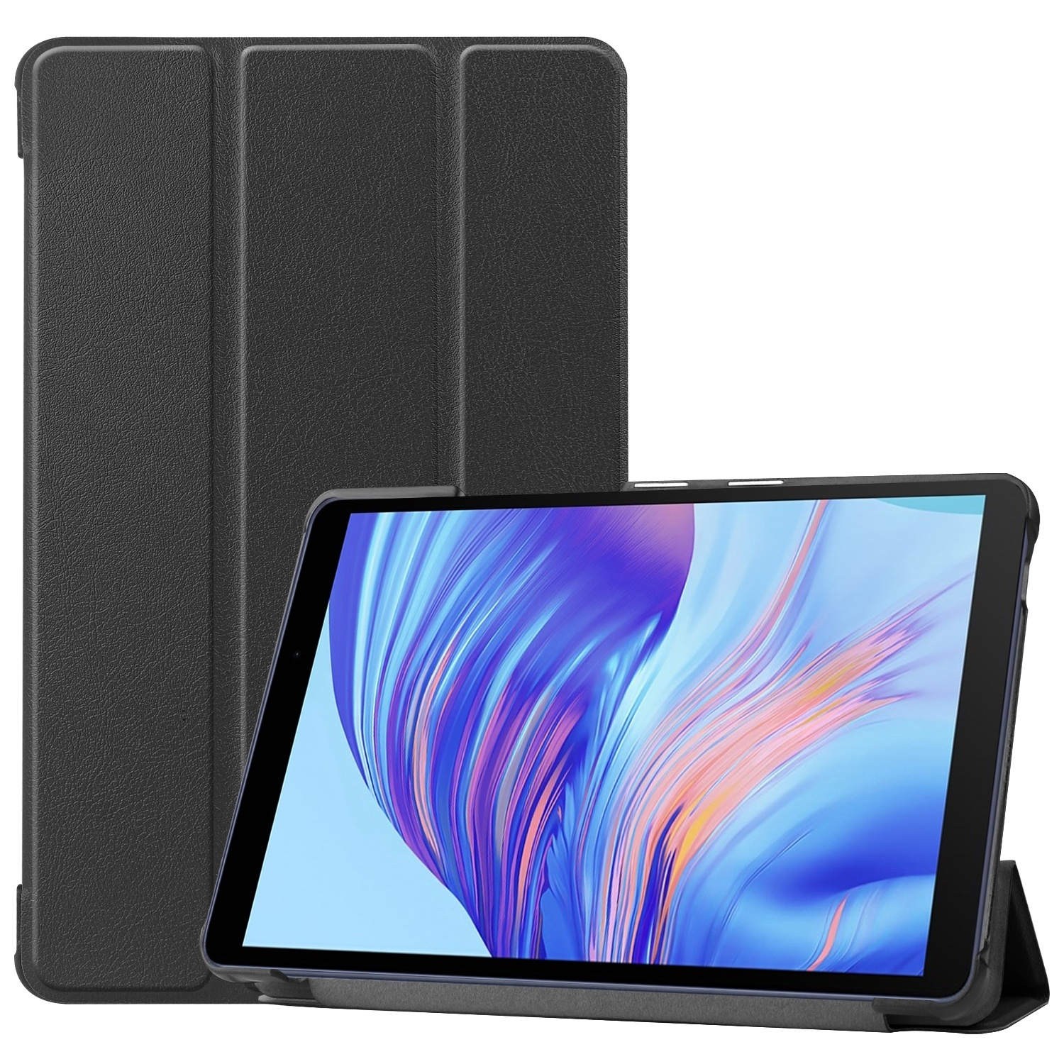 Schwarz Tablethülle Bookcover Huawei Kunststoff, für DESIGN KÖNIG Schutzhülle