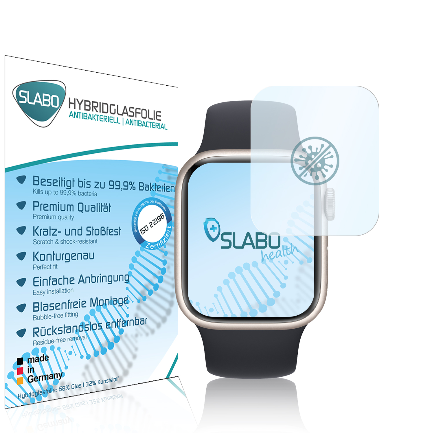 Series Displayschutz(für | SLABO Apple 7 (41 mm)) Series 8 antibakterielle Hybridglasfolie Watch flexible Watch (41mm)