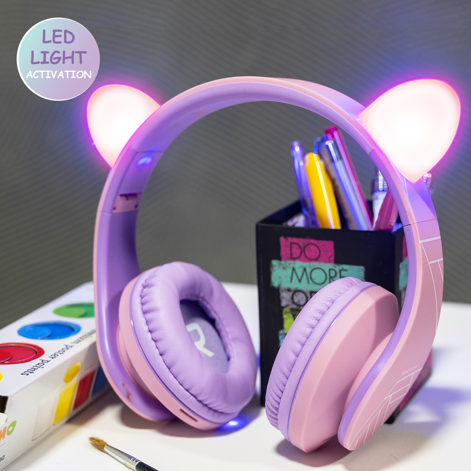 Bluetooth Over-ear P2 POWERLOCUS Kopfhörer Lila Kinder, für