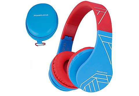 Auriculares inalámbricos  - P1 para niños POWERLOCUS, Circumaurales, Bluetooth, Rojo