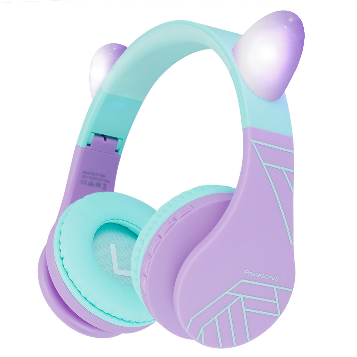 Over-ear Kopfhörer Kinder, P1 für POWERLOCUS Teal/Lila Bluetooth