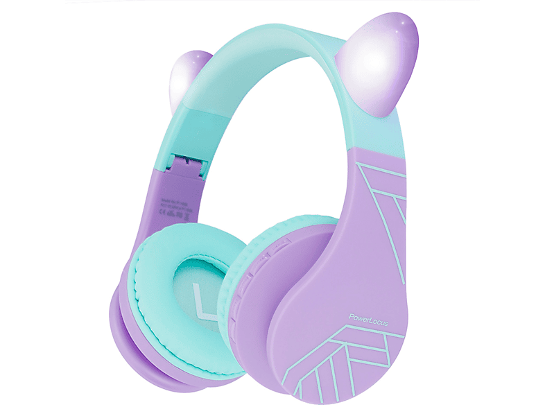 Over-ear für P1 Kinder, Bluetooth Kopfhörer POWERLOCUS Teal/Lila
