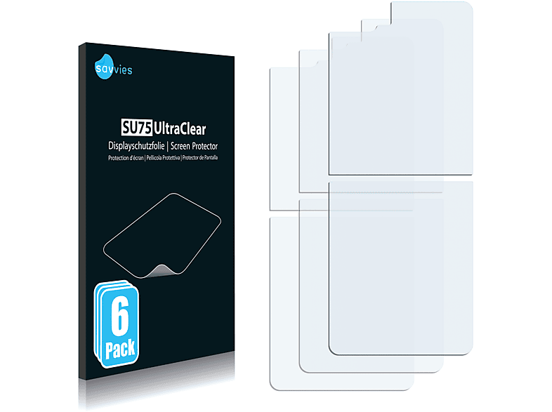 SAVVIES klare Schutzfolie(für (Rückseite)) Samsung Flip Galaxy 6x Z
