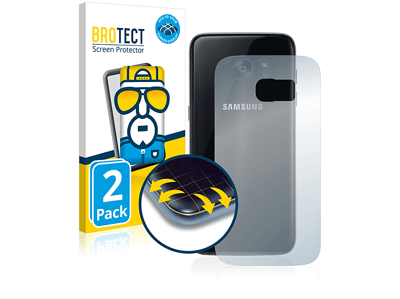 Full-Cover 3D Galaxy 2x BROTECT Samsung Curved Flex Schutzfolie(für S7)