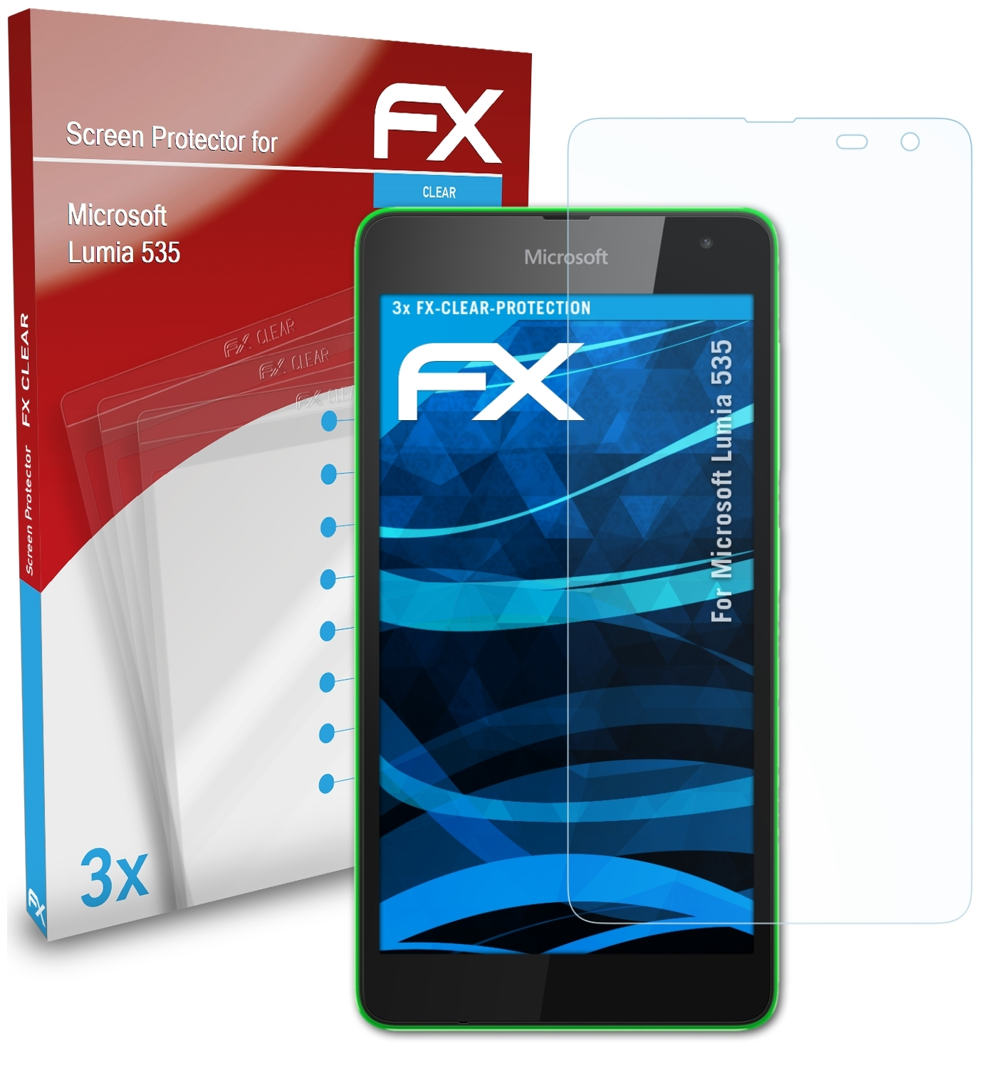 ATFOLIX 3x FX-Clear 535) Displayschutz(für Microsoft Lumia