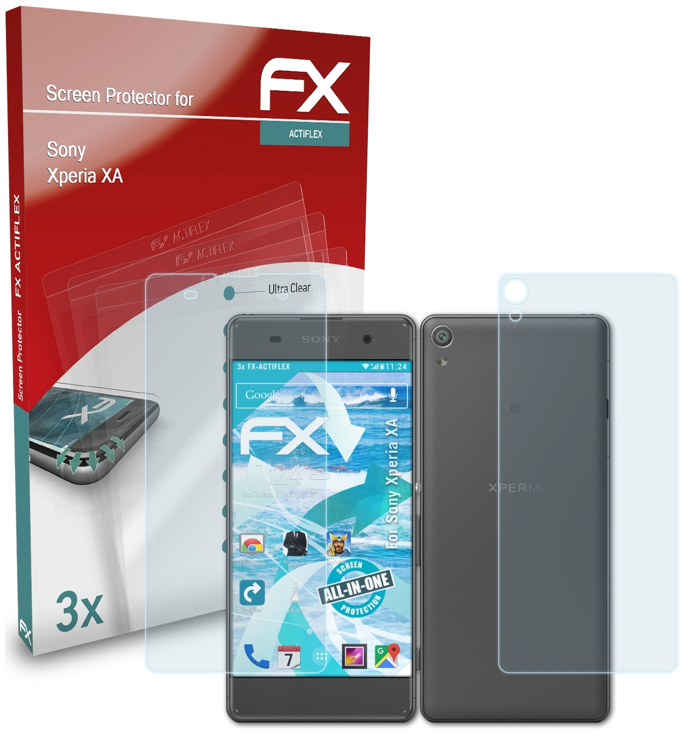 Displayschutz(für Xperia XA) ATFOLIX 3x FX-ActiFleX Sony