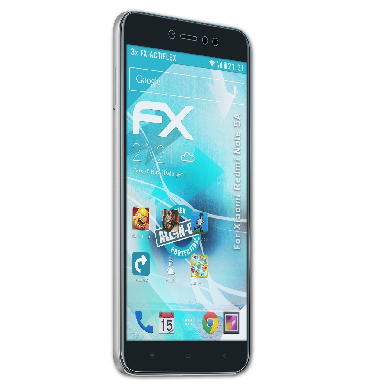 ATFOLIX 3x FX-ActiFleX Displayschutz(für Note Redmi Xiaomi 5A)