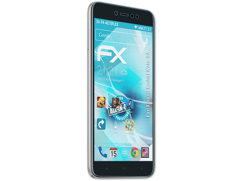 ATFOLIX Redmi Note FX-ActiFleX Displayschutz(für 3x Xiaomi 5A)